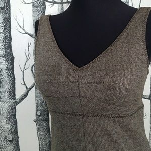 Petite J Crew Office Work Dress in Brown Tweed